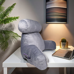 Comfiworld Reading Pillow with  Armrests and  Round Pearl Cotton Core Detachable