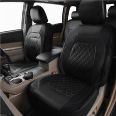 High-end pu Car Interior with Quilted Leather Thread Pressing Seat Covers