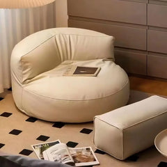PU Leather  Bean Bag Chair  with Filling Round Lazy Floor Single Sofa