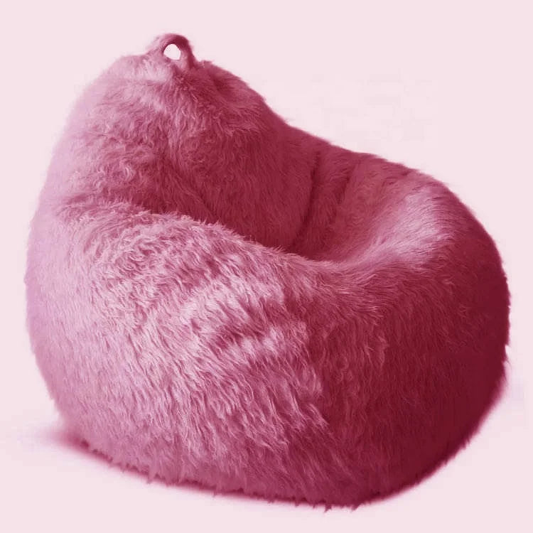 Custom Furry Beanbag Chair for Living Room, Single Sofa, Large, Furry