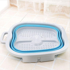 Foldable Foot Basin Silicone Folding Cube Bathroom Plastic Foot  Basin