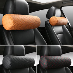 Leather Memory Foam Car Neck Pillow Cervical Headrest Supports Cushion