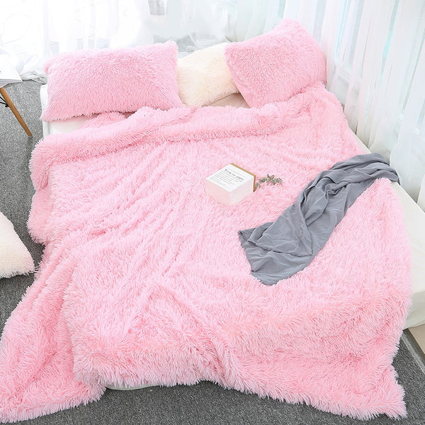 Winter Soft  Throw Blankets  Oversize  Fur  Faux Coral Bed Sofa Cover