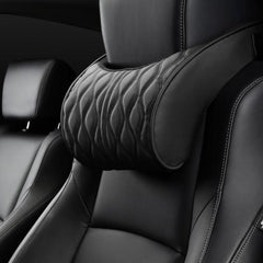 Car Headrest Pillow Leather Seat Supports Sets Back Cushion Adjustment
