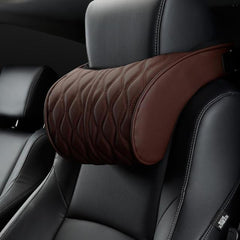 Car Headrest Pillow Leather Seat Supports Sets Back Cushion Adjustment