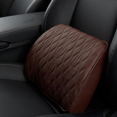 Car Headrest Pillow Leather Seat Supports Sets Back Cushion Adjustment