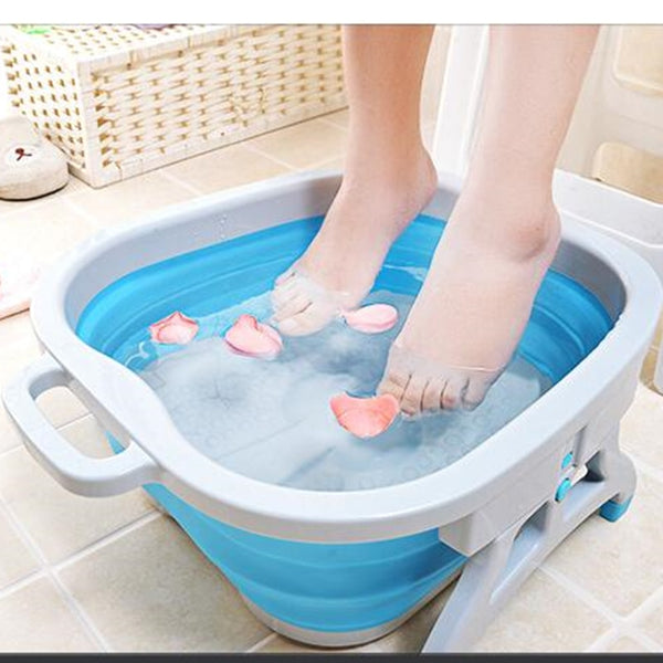 Foldable Foot Basin Silicone Folding Cube Bathroom Plastic Foot  Basin