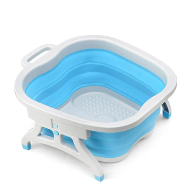 Foldable Foot Basin Silicone Folding Cube Bathroom Plastic Foot  Basin