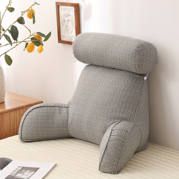 Reading Pillow with  Armrests and  Round Pearl Cotton Core Detachable