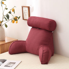 Reading Pillow with  Armrests and  Round Pearl Cotton Core Detachable
