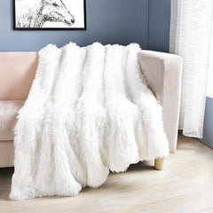 Throw Soft Long  Cover Blanket  Fluffy  Faux Fur  Bedspread  for  Beds