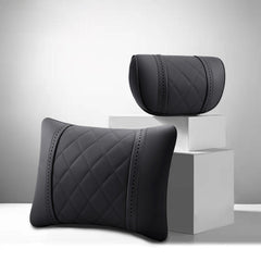 Luxury Car Pillow Set Leather  Seat Neck  Cushion Waist Lumbar Support