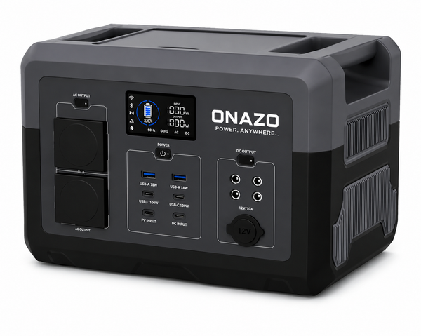 ONAZO Portable Power Station with Solar Panel – 1500W / 2400W / 3000W / 5000W LiFePO4 Solar Generator