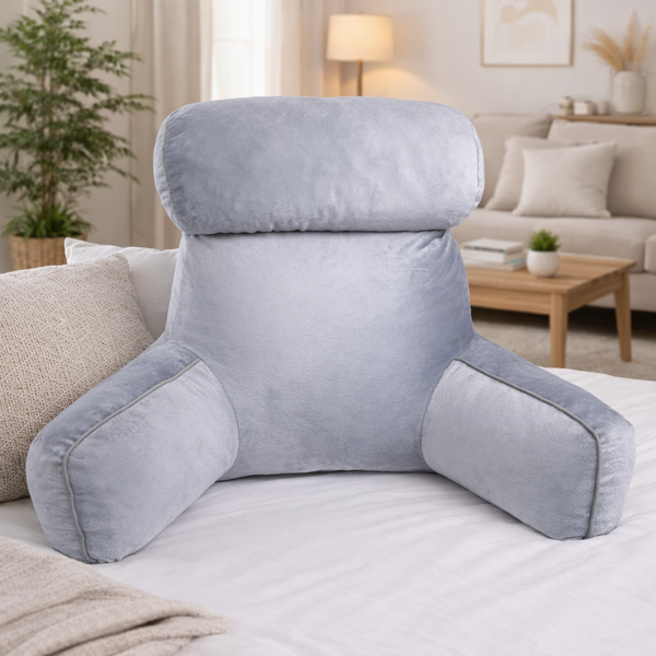 ComfiWorld Reading Pillow with Armrests, Plush Pearl Cotton Core