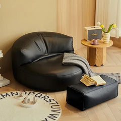 PU Leather  Bean Bag Chair  with Filling Round Lazy Floor Single Sofa