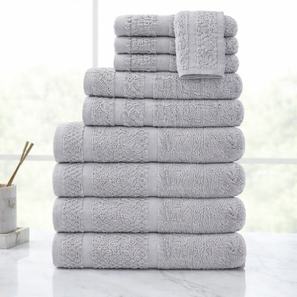 10-Piece Cotton Towel Set – Soft, Absorbent & Quick Dry