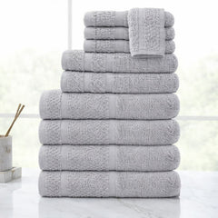10-Piece Cotton Towel Set – Soft, Absorbent & Quick Dry