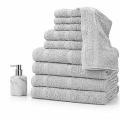 10-Piece Cotton Towel Set – Soft, Absorbent & Quick Dry
