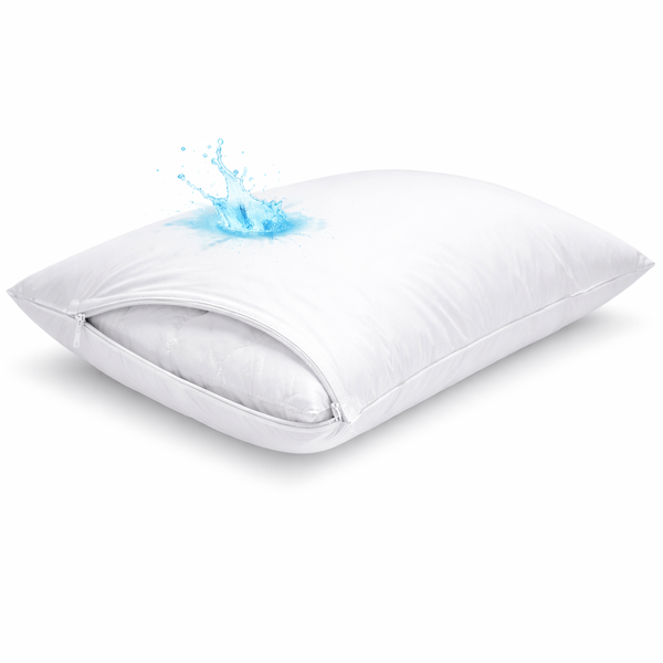 Waterproof Bed Bug Proof Pillow Protector – Zippered Anti-Allergy Pillow Cover (Soft & Breathable)