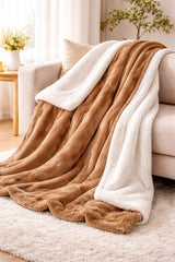 Reversible Sherpa Fleece Blanket Super Soft Warm Cozy Throw for Bed TV