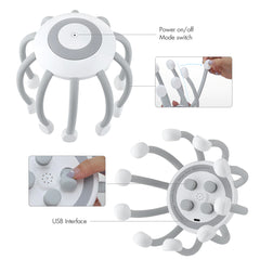 Electric Octopus Claw Scalp  Massager Head Scratcher 4 Vibration Modes
