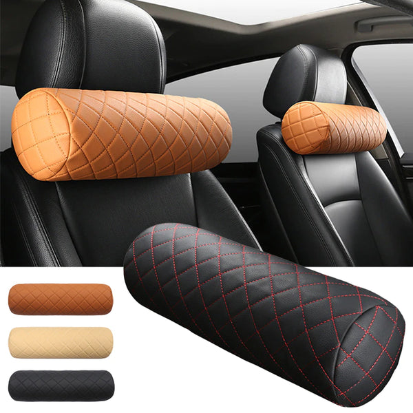 Leather Memory Foam Car Neck Pillow Cervical Headrest Supports Cushion