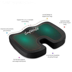 Deluxe ComfiWorld Memory Foam Coccyx Seat Cushion for Office Chair