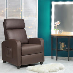 Massage Recliner Chair Single Sofa Fabric Seat Theater Home + Footrest