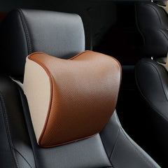 Leather Car Neck  Pillow Set Memory Foam Auto Rear Seat Back Headrest