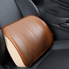 Leather Car Neck  Pillow Set Memory Foam Auto Rear Seat Back Headrest