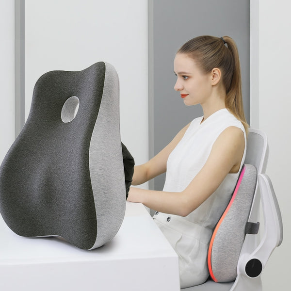 PurenLatex L Shape Memory Foam Seat Back Cushion Orthopedic Coccyx Spine  Mat Hemorrhoid Treat Pad Slow Rebound Pressure Cushions