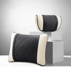 Luxury Car Pillow Set Leather  Seat Neck  Cushion Waist Lumbar Support